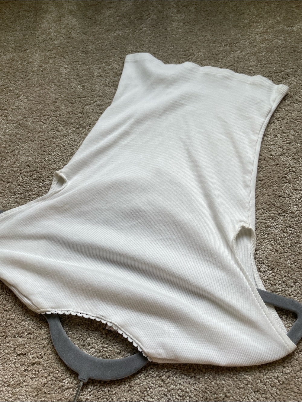 H&M Cream Ribbed Square-Neck Tank Top - Picture 3 of 3